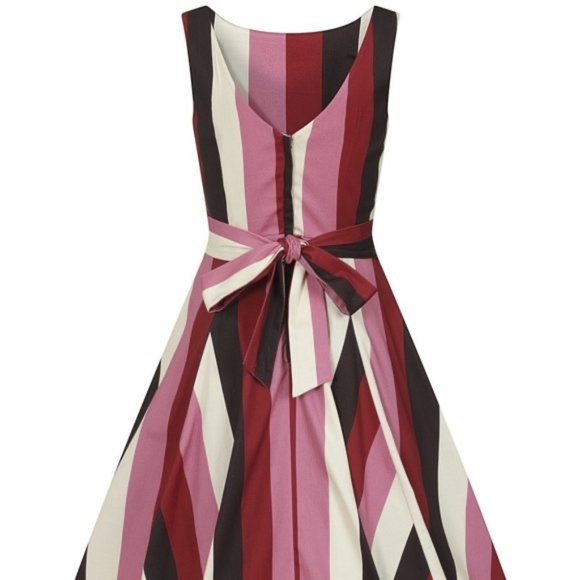 Collectif Frances Bubble Gum Stripe Swing Dress - Picture 6 of 7